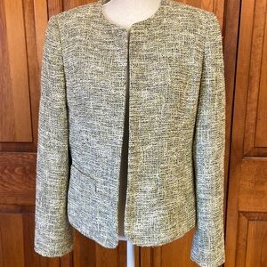 Kasper Separates Suit Jacket/Blazer Lime Green/Black/White Tweed Size 10